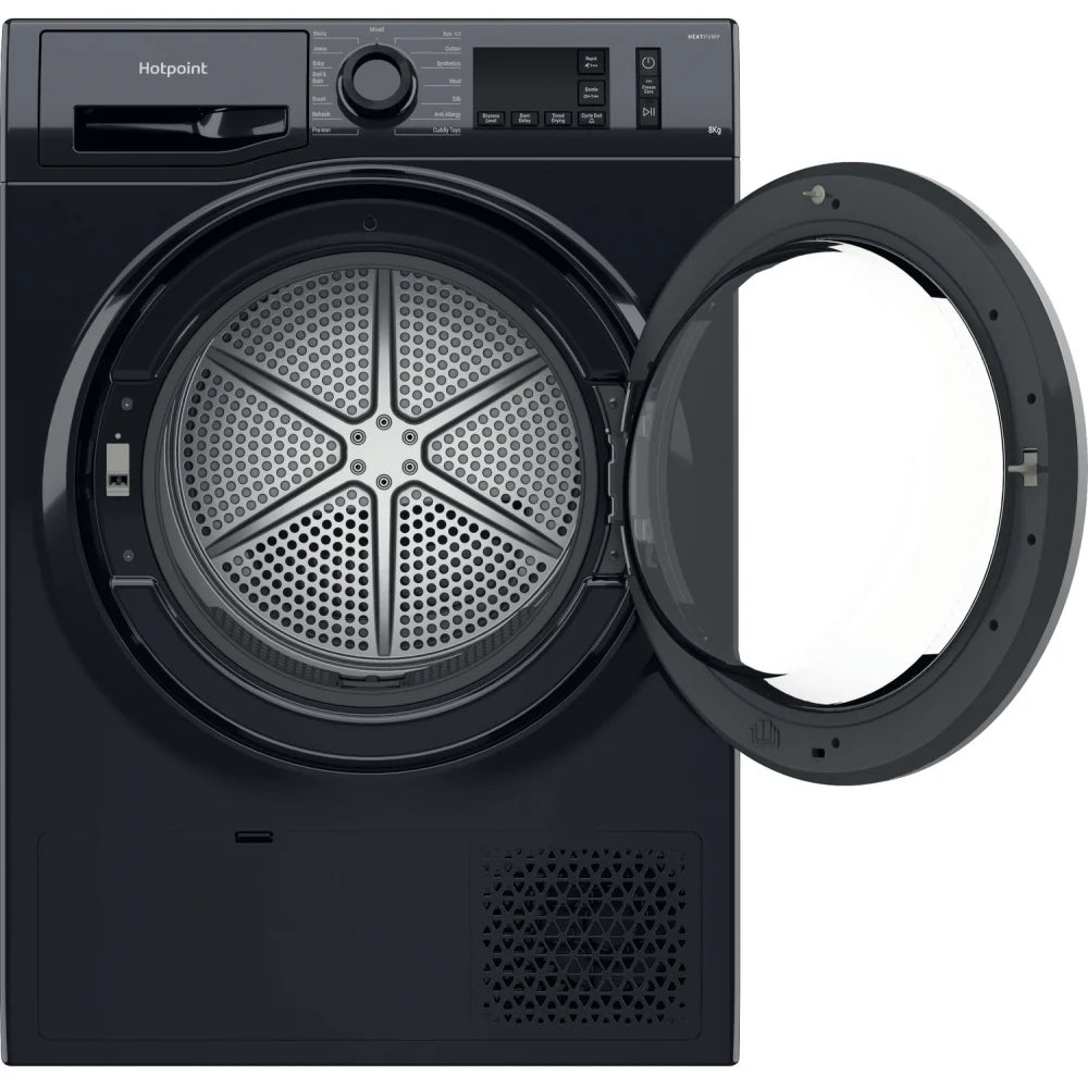 Hotpoint NTM1182BSKUK Heat Pump Tumble Dryer, 8kg, Black, A++ Rated