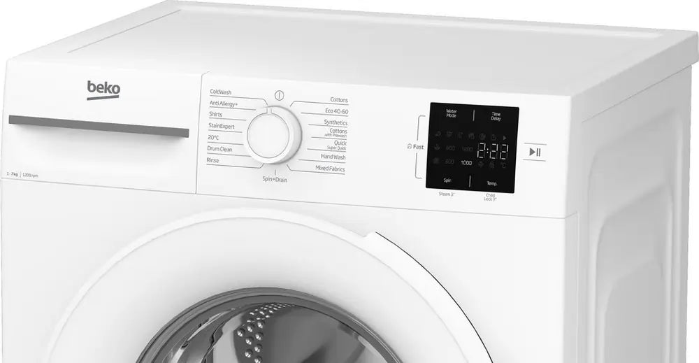 Beko BM1WU3721W 7kg 1200 Spin RecycledTub Washing Machine, White