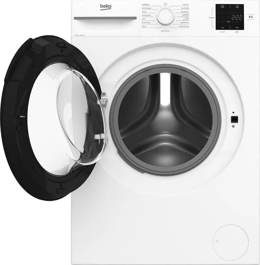 Beko BM1WU3721W 7kg 1200 Spin RecycledTub Washing Machine, White