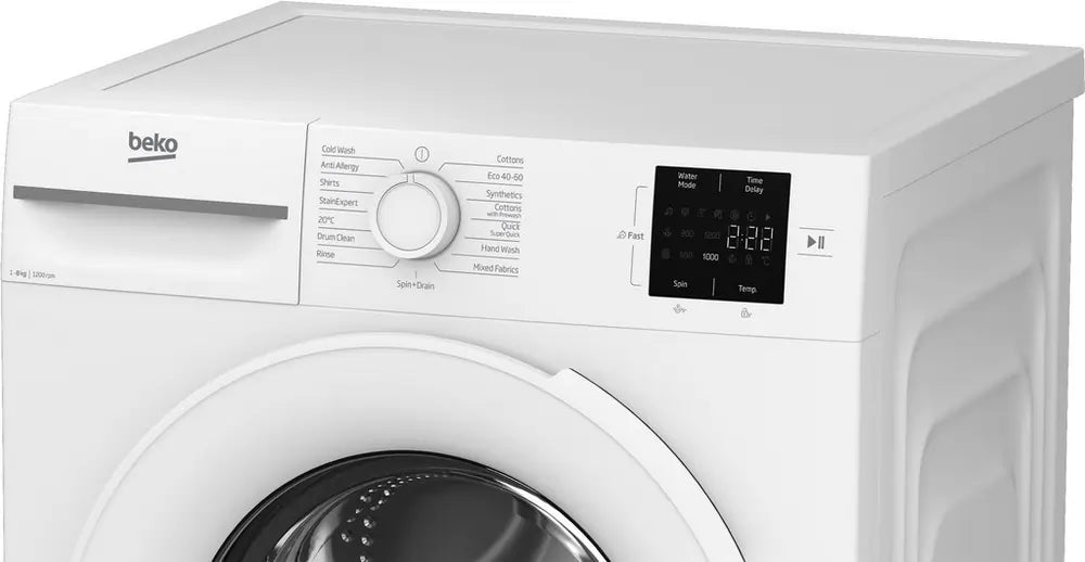 Beko BMN3WT3821W 8kg 1200 Spin RecycledTub Washing Machine, White