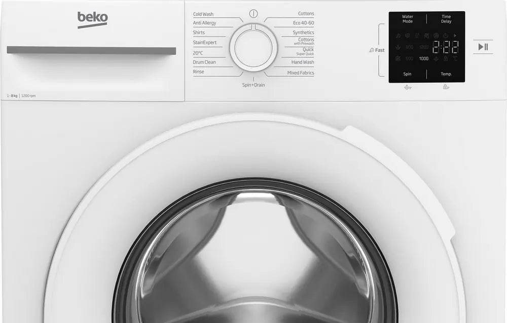 Beko BMN3WT3821W 8kg 1200 Spin RecycledTub Washing Machine, White
