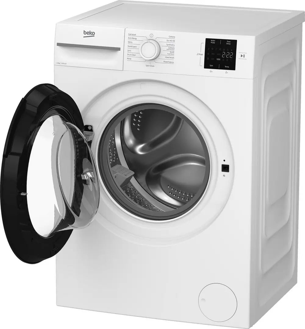 Beko BMN3WT3821W 8kg 1200 Spin RecycledTub Washing Machine, White