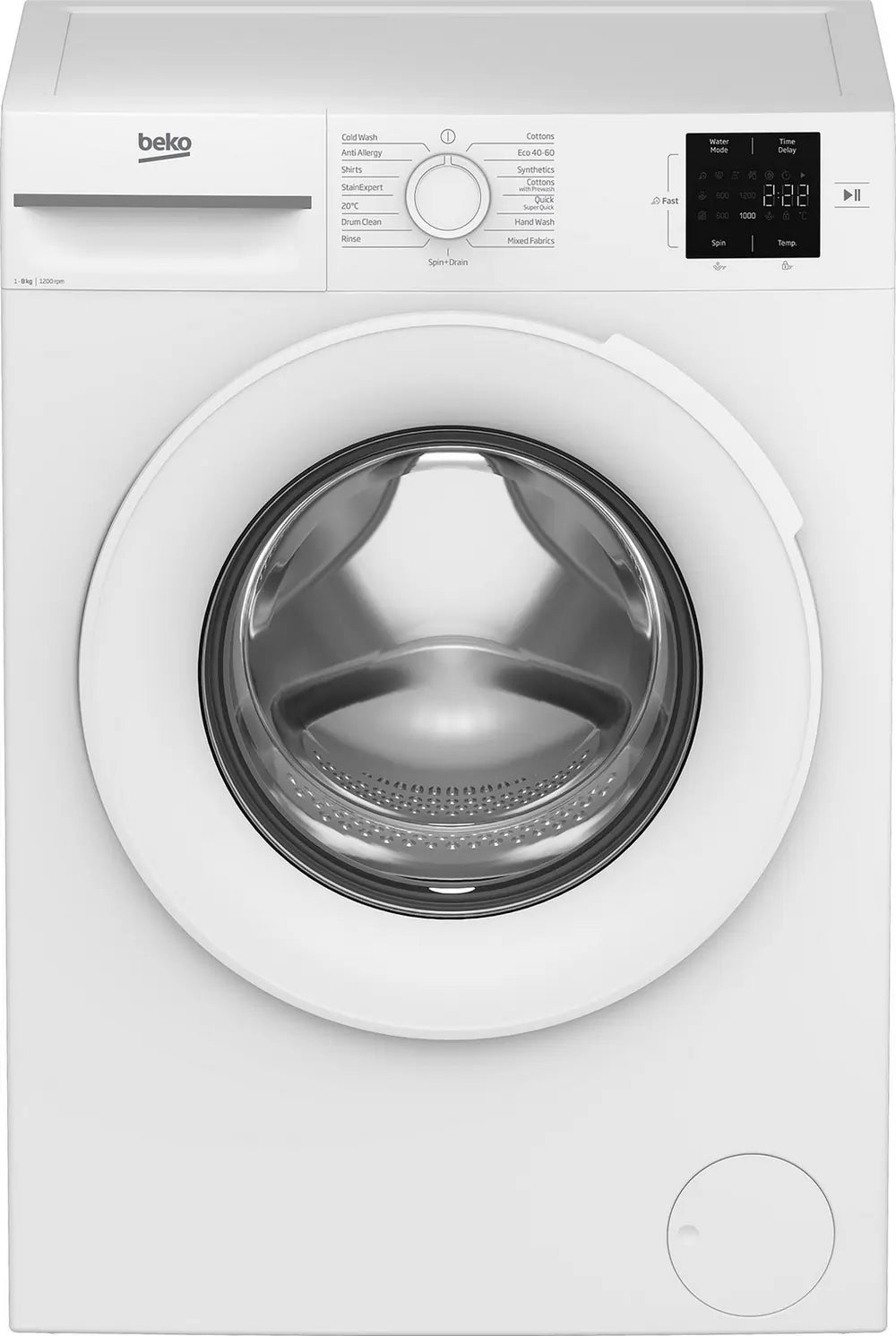 Beko BMN3WT3821W 8kg 1200 Spin RecycledTub Washing Machine, White