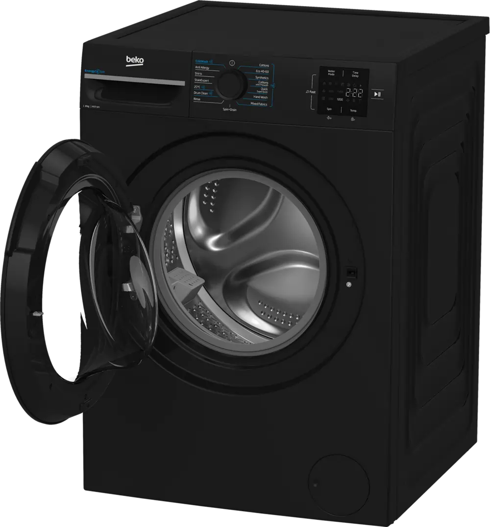 Beko BMN3WT3841B 8kg 1400 Spin EnergySpin Washing Machine, Black