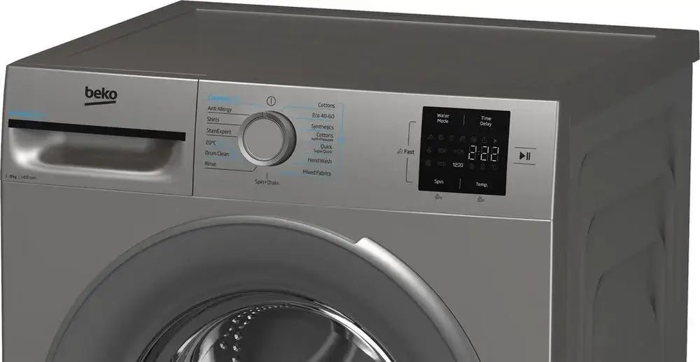 Beko BMN3WT3841S 8kg 1400 Spin EnergySpin Washing Machine, Silver