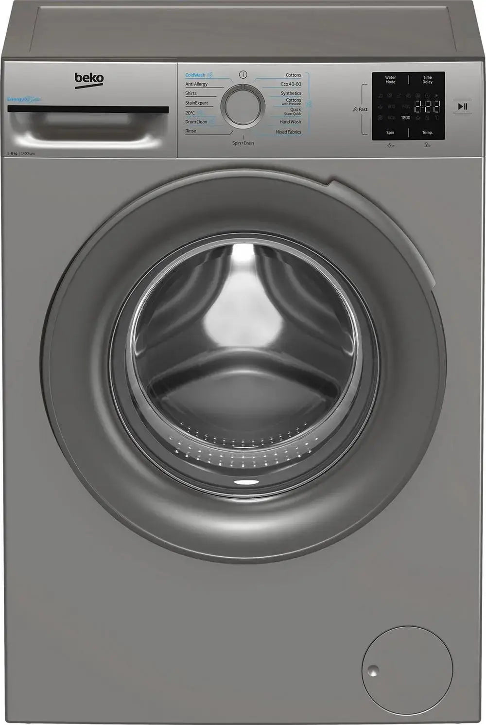 Beko BMN3WT3841S 8kg 1400 Spin EnergySpin Washing Machine, Silver