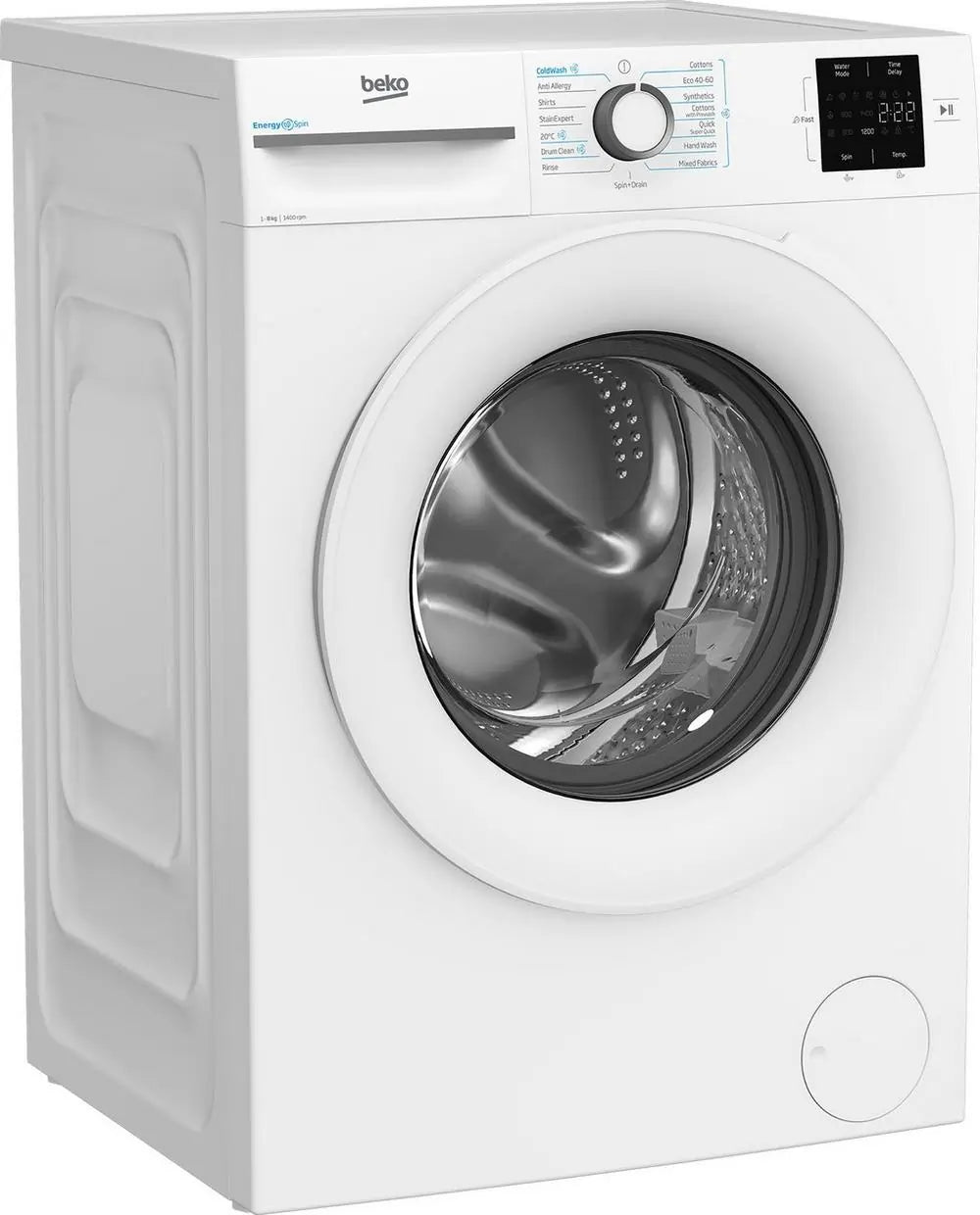 Beko BMN3WT3841W EnergySpin Washing Machine, 8kg, 1400 Spin, White
