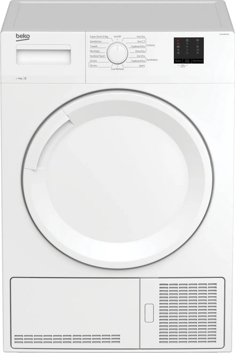 Beko DTKCE90021W 9kg Condenser Tumble Dryer with Sensor Programmes, White