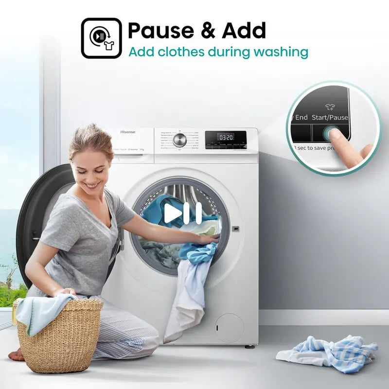 Hisense WFQA1014EVJM 10kg 1400 Spin Washing Machine, White