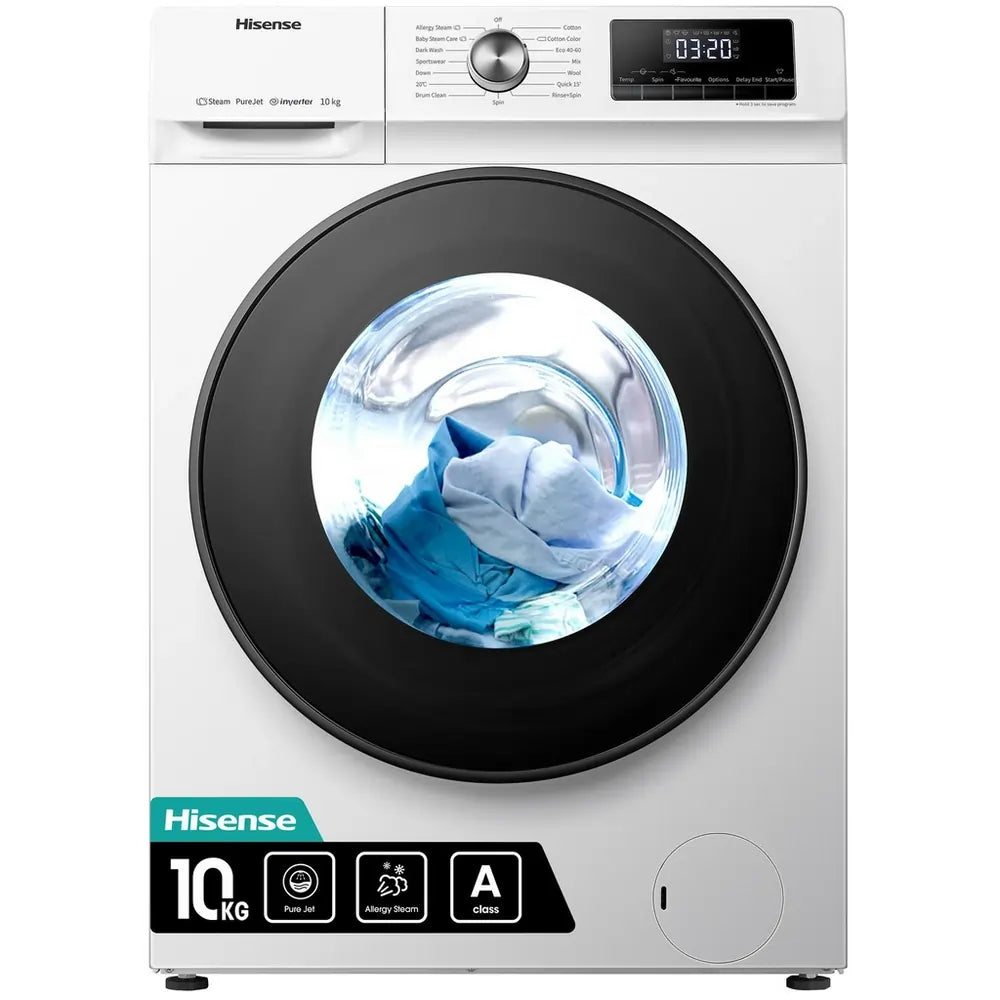 Hisense WFQA1014EVJM 10kg 1400 Spin Washing Machine, White
