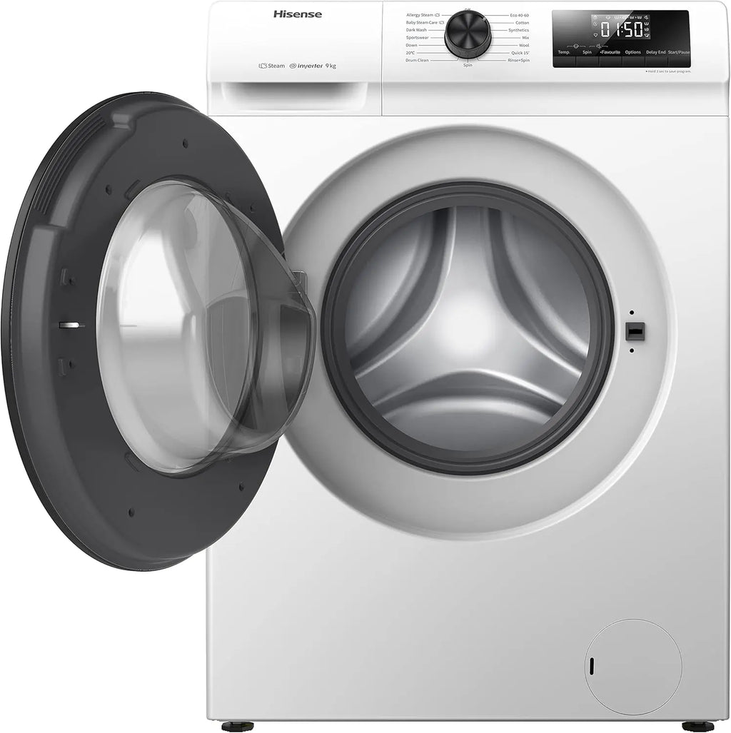 Hisense WFQP9014EVM 9kg 1400 Spin Washing Machine, White