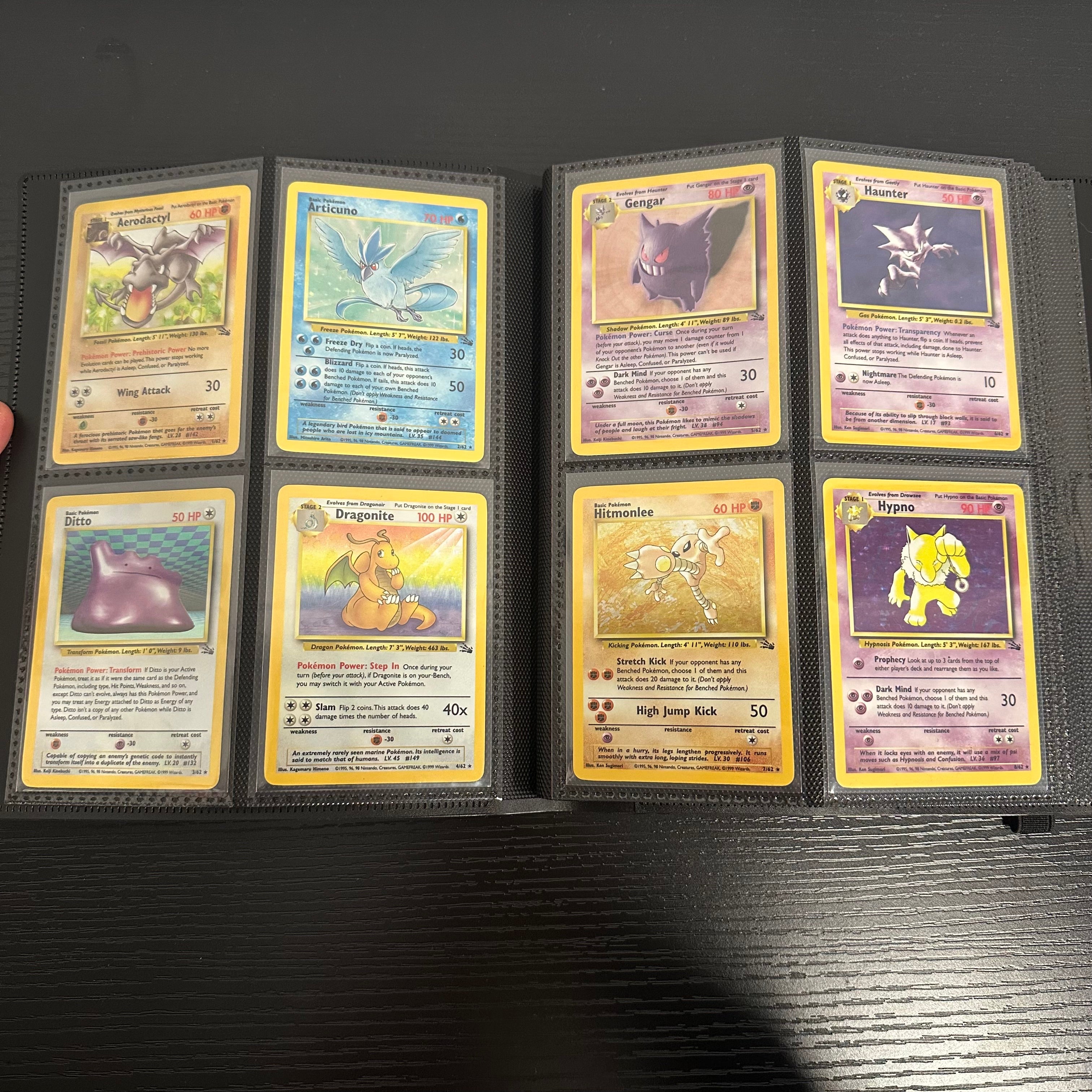 Pokemon - Complete 1999 Fossil Set 62/62 - Excellent to Lightly Played Condition
