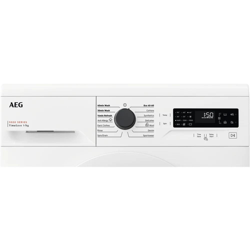 AEG LFX50844B 8kg Washing Machine with 1400 rpm,White,C Rated