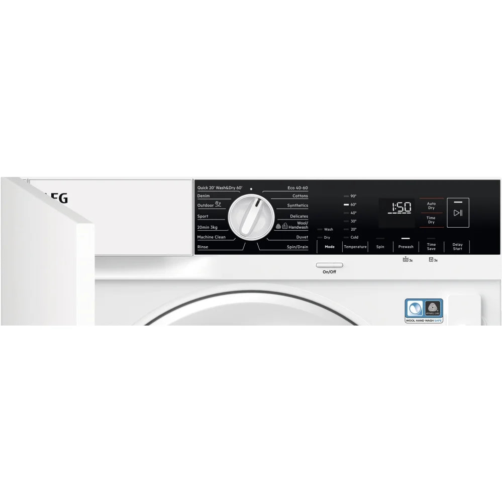 AEG LX6WG74634BI 7kg/4kg Washer Dryer with 1600 rpm,Fully Integrated,D Rated