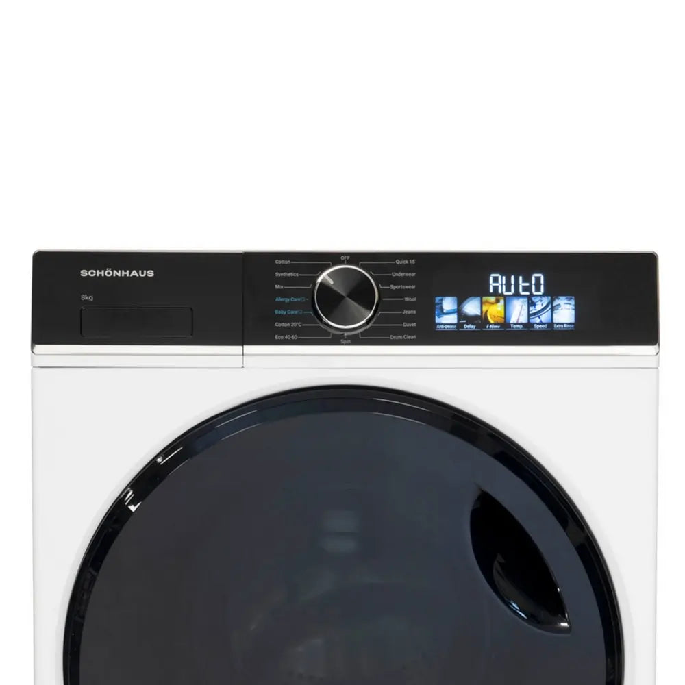 Schonhaus WMSF01814AW 8kg 1400 Spin Washing Machine, White