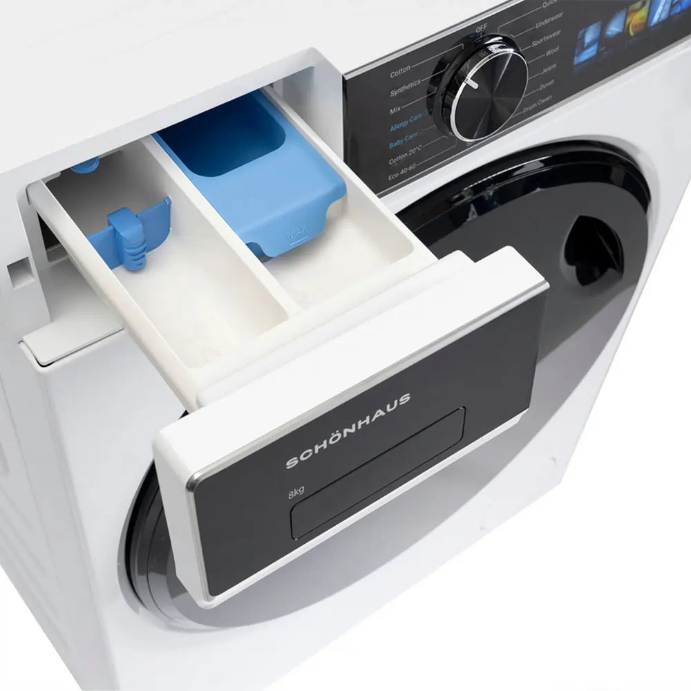Schonhaus WMSF01814AW 8kg 1400 Spin Washing Machine, White