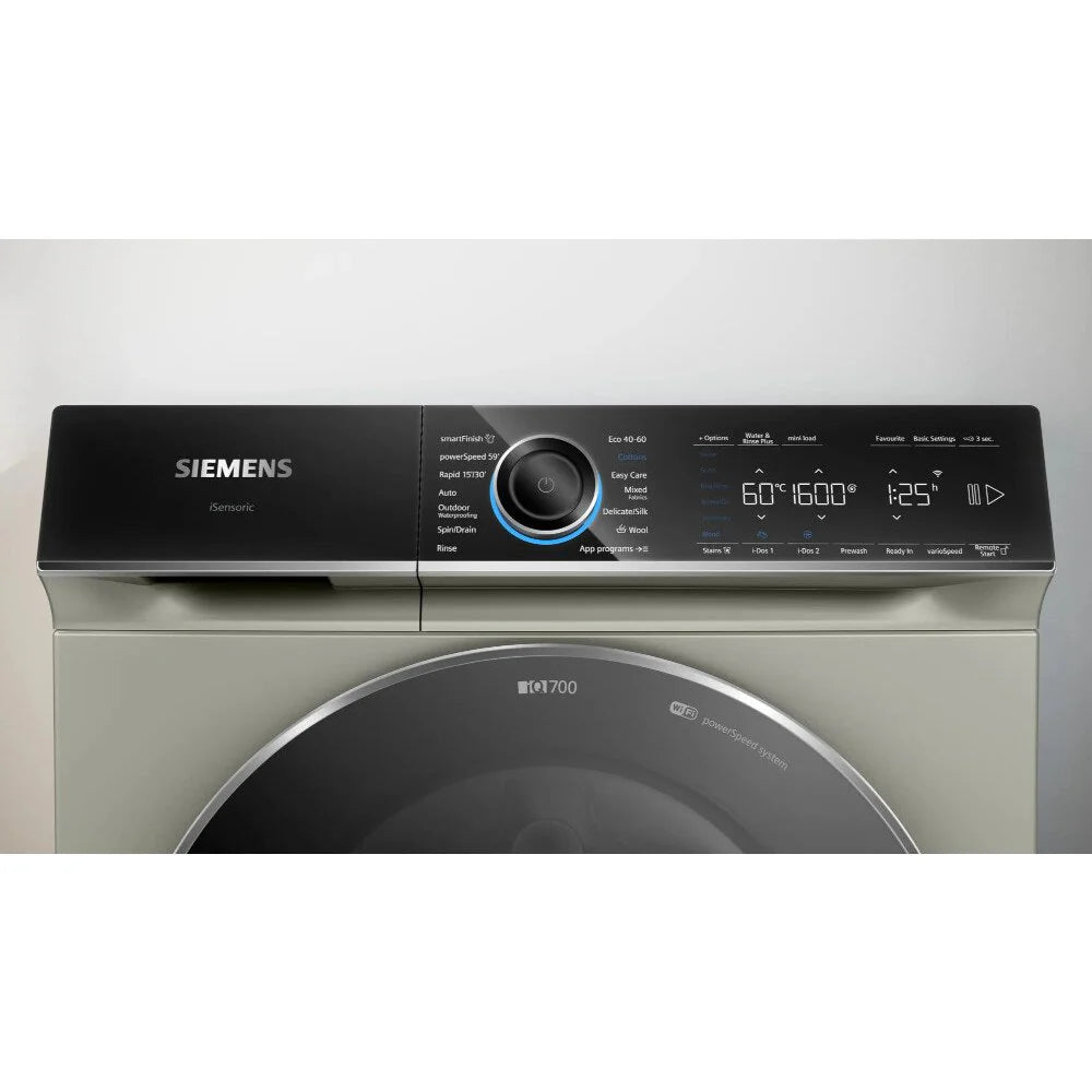 Siemens WG56B2ATGB Washing Machine, 10kg, 1600 Spin, Silver Inox, A Rated