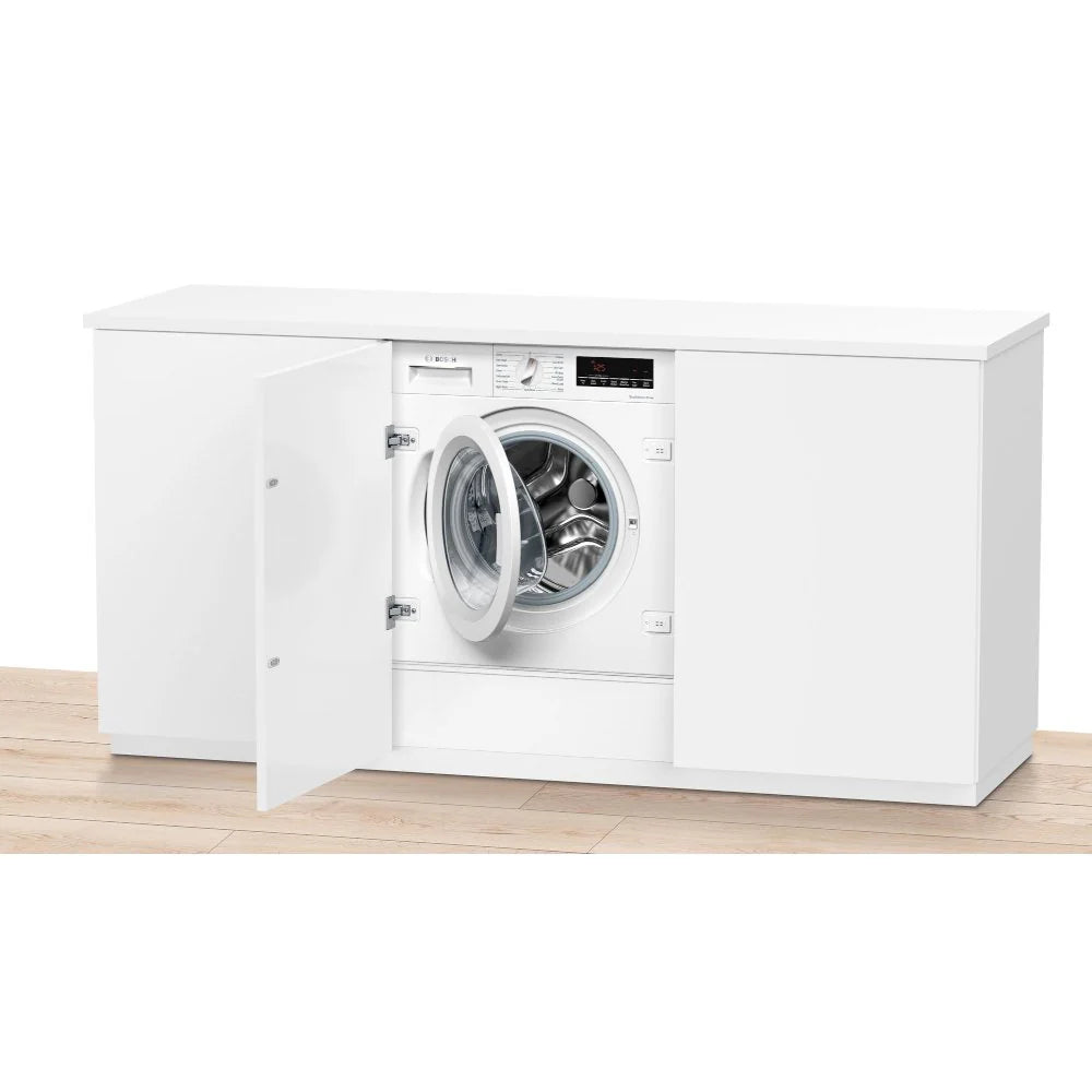 Bosch WIW28502GB Series 8 Integrated Washing Machine, 8kg, 1400 Spin, White, C Rated