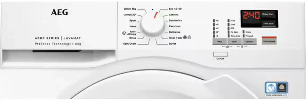 AEG L6FBK141B 10kg Washing Machine with 1400 rpm - White