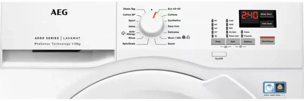 AEG L6FBK141B 10kg Washing Machine with 1400 rpm - White