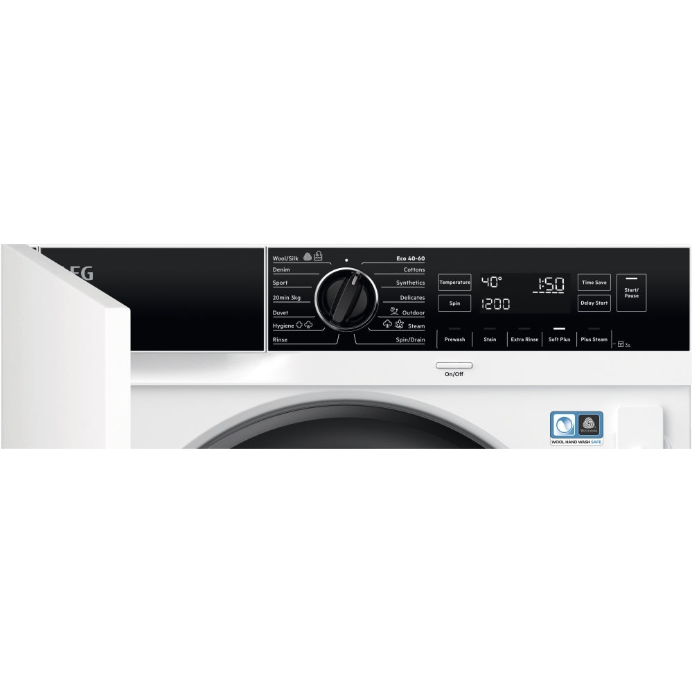 AEG LF7C8636BI ProSteam Integrated 8kg Washing Machine with 1600 rpm - White