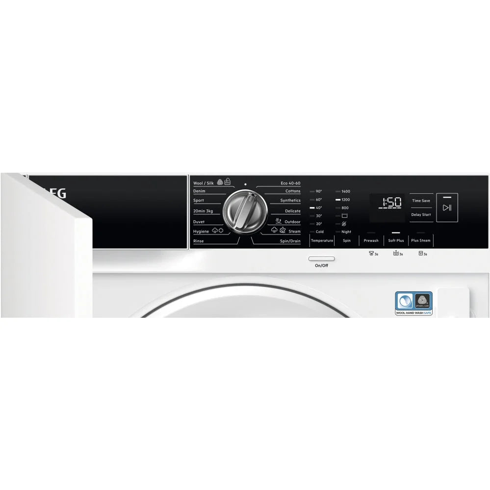 AEG LF7E7431BI Integrated Washing Machine, 7kg, 1400 Spin, White, B Rated