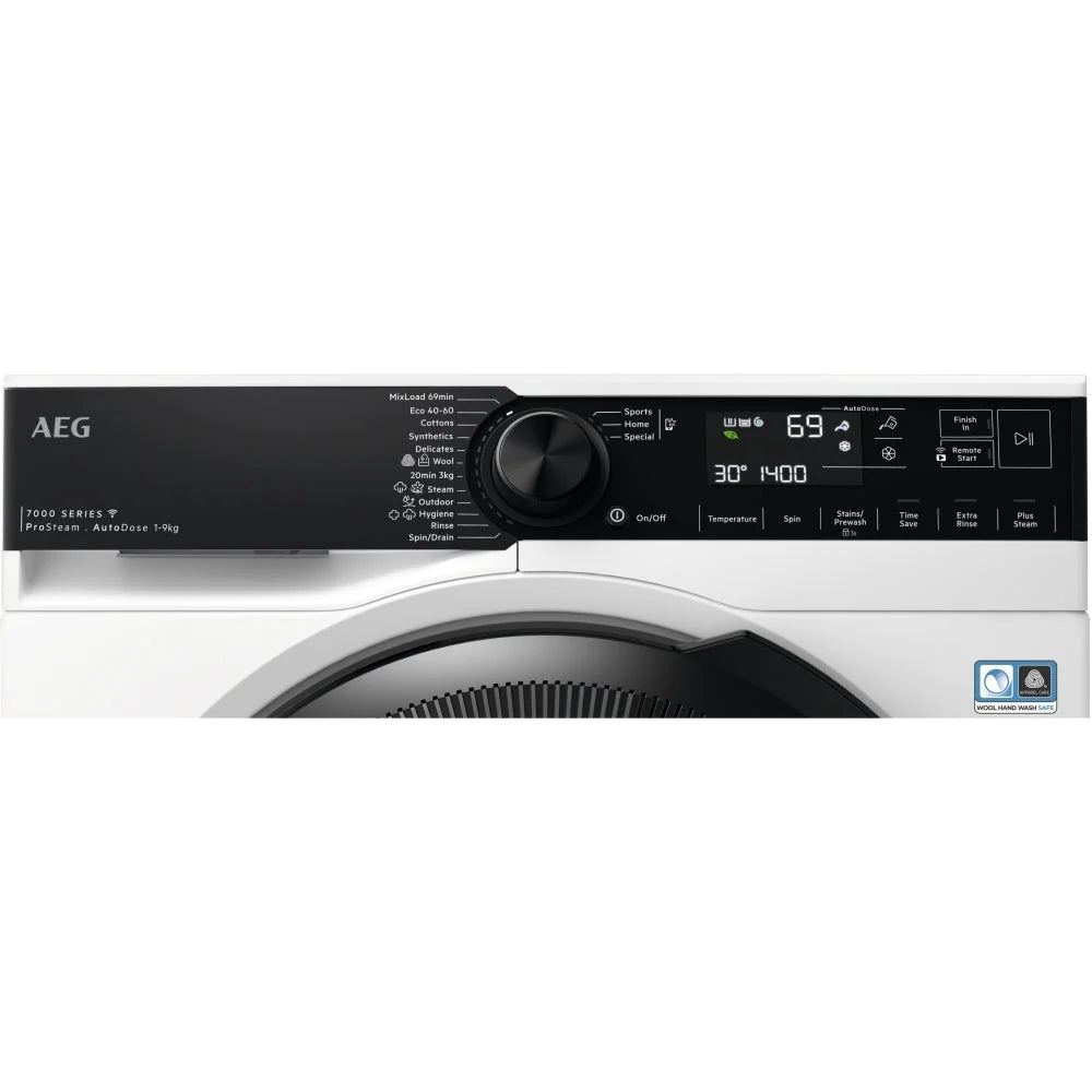 AEG LFR74944AD Washing Machine, 9kg, 1400 Spin, White, A Rated