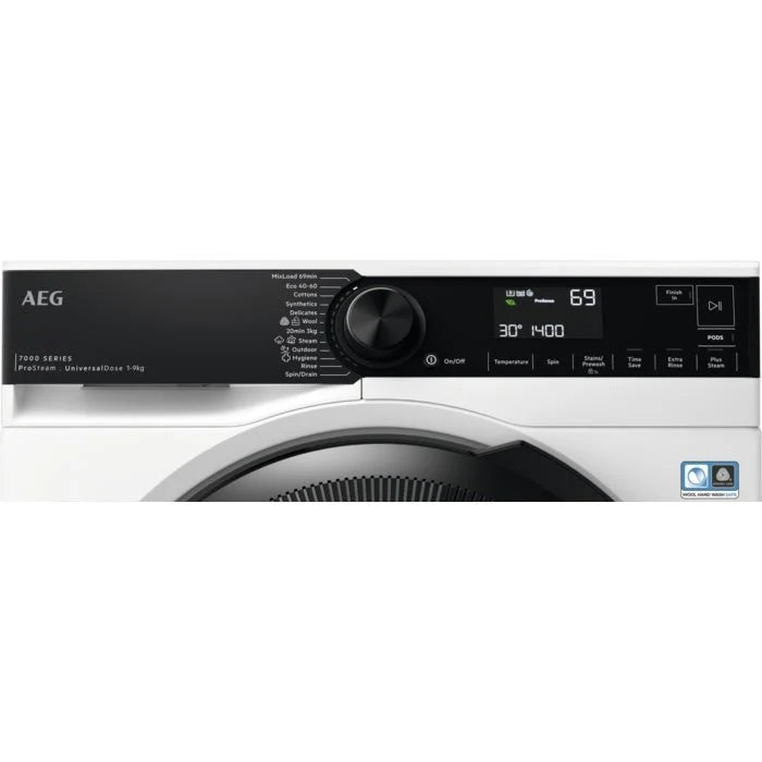 AEG LFR74944UD Washing Machine, 9kg, 1400 Spin, White, A Rated