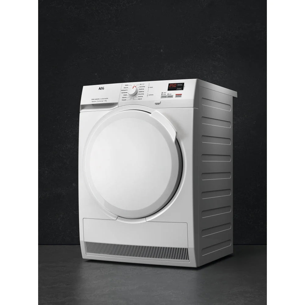 AEG TR708L0B Heat Pump Tumble Dryer, 8kg, White, A++ Rated