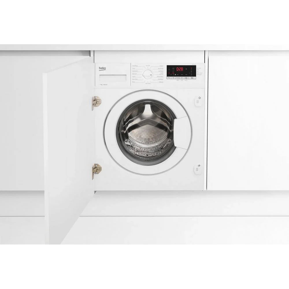 Beko WTIK74151F 7kg 1400 Spin Integrated Washing Machine with Fast+ Function - White