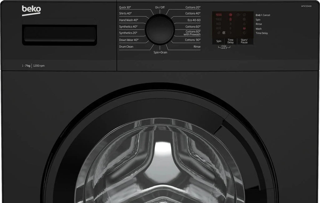 Beko WTK72041B 7kg 1200 Spin Washing Machine with Quick Programme  Black