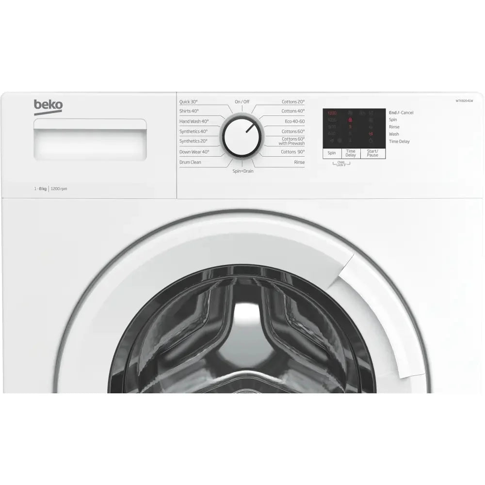 Beko WTK82041W 8kg 1200 Spin Washing Machine with Quick Programme - White