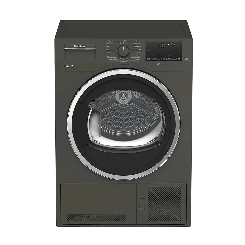 Blomberg LTK38030G 8kg Condenser Tumble Dryer, Graphite