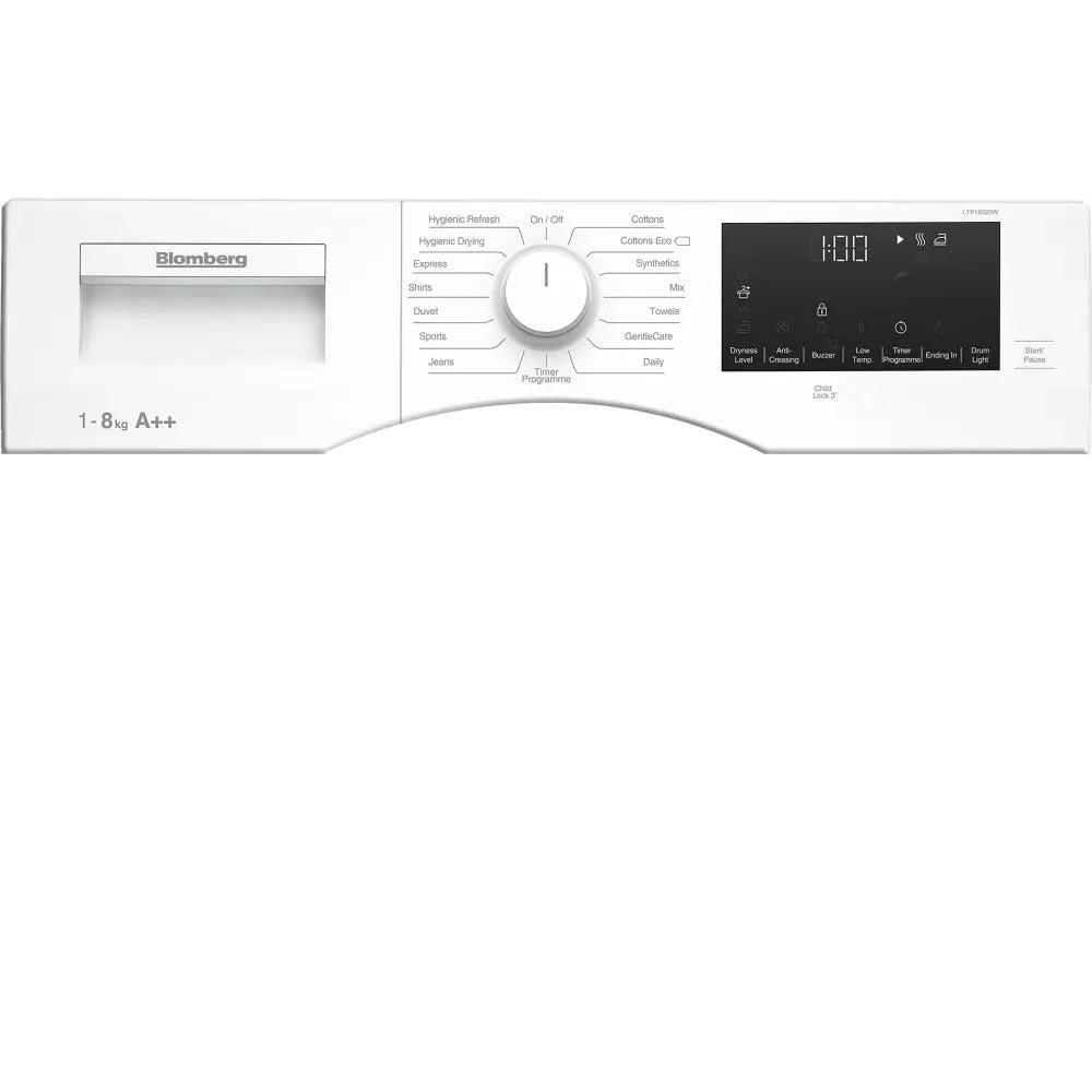 Blomberg LTP18320W 8kg Freestanding Heat Pump Tumble Dryer - White