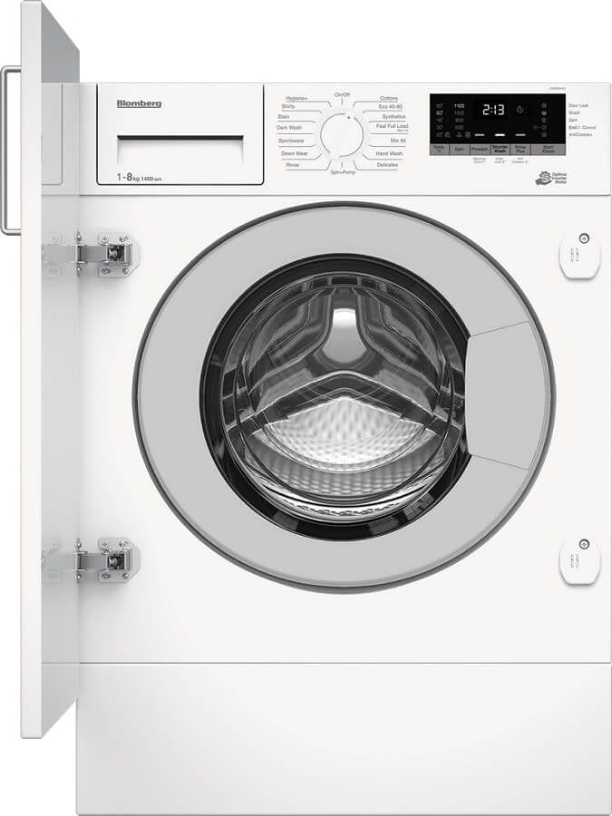 Blomberg LWI284410 8kg 1400 Spin Built In Washing Machine with Fast Full Load - White