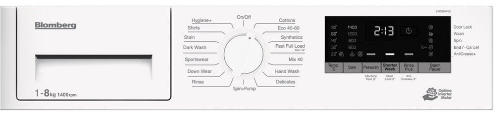 Blomberg LWI284410 8kg 1400 Spin Built In Washing Machine with Fast Full Load - White