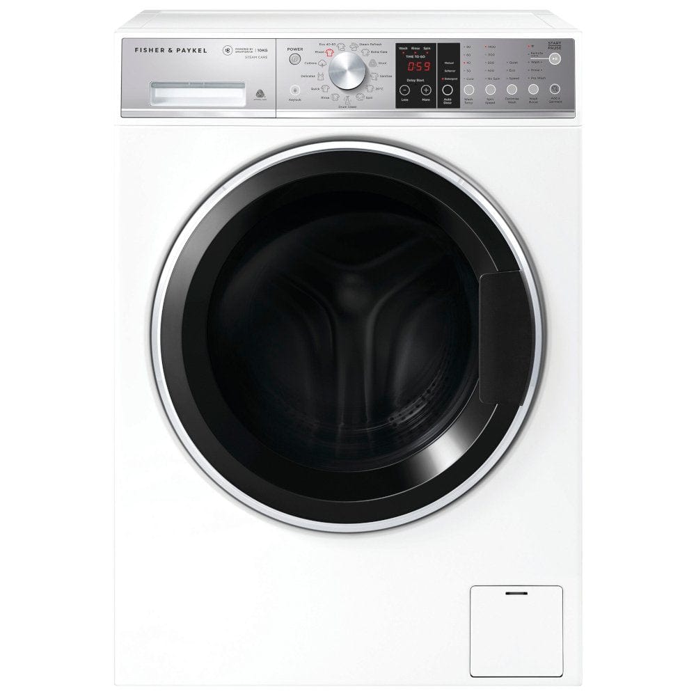 Fisher & Paykel WH1060S1 Front Loader Washing Machine, 10kg,1400 Spin,Steam Refresh  White