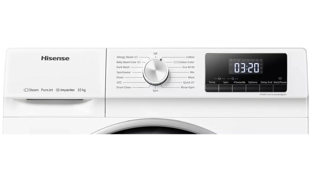 Hisense WFQY1014EVJM 10Kg Washing Machine with 1400 rpm White