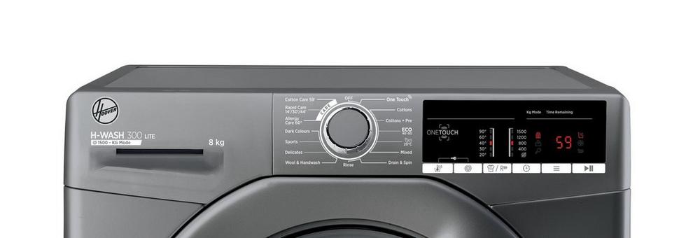 Hoover H3W58TGGE 8kg 1500 Spin Washing Machine with NFC Connection  Graphite