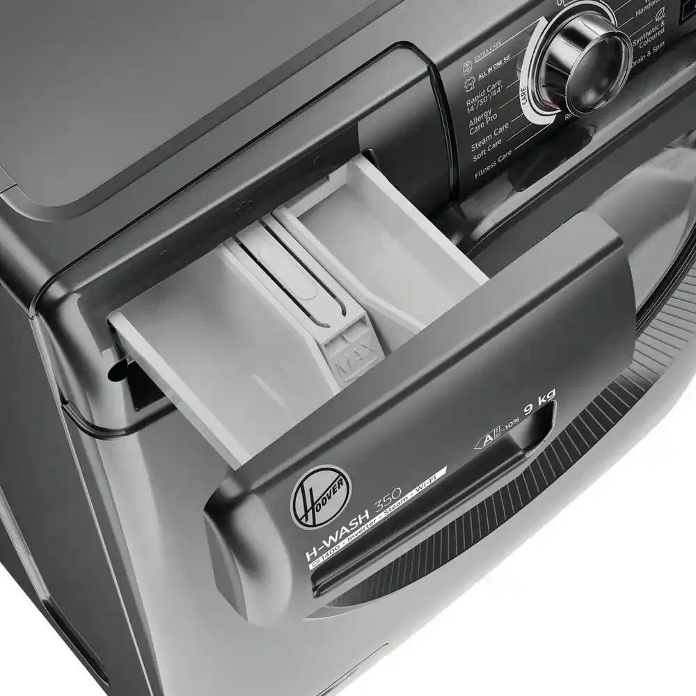 Hoover H3WPS496TMRR6 1400 Spin Wi-Fi 9Kg Washing Machine, Graphite