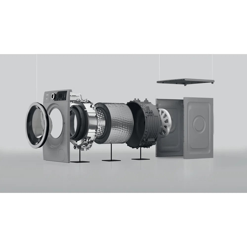 Hotpoint H8W946SBUK 9Kg Freestanding Washing Machine, 1400 rpm, 59.9cm Wide - Silver