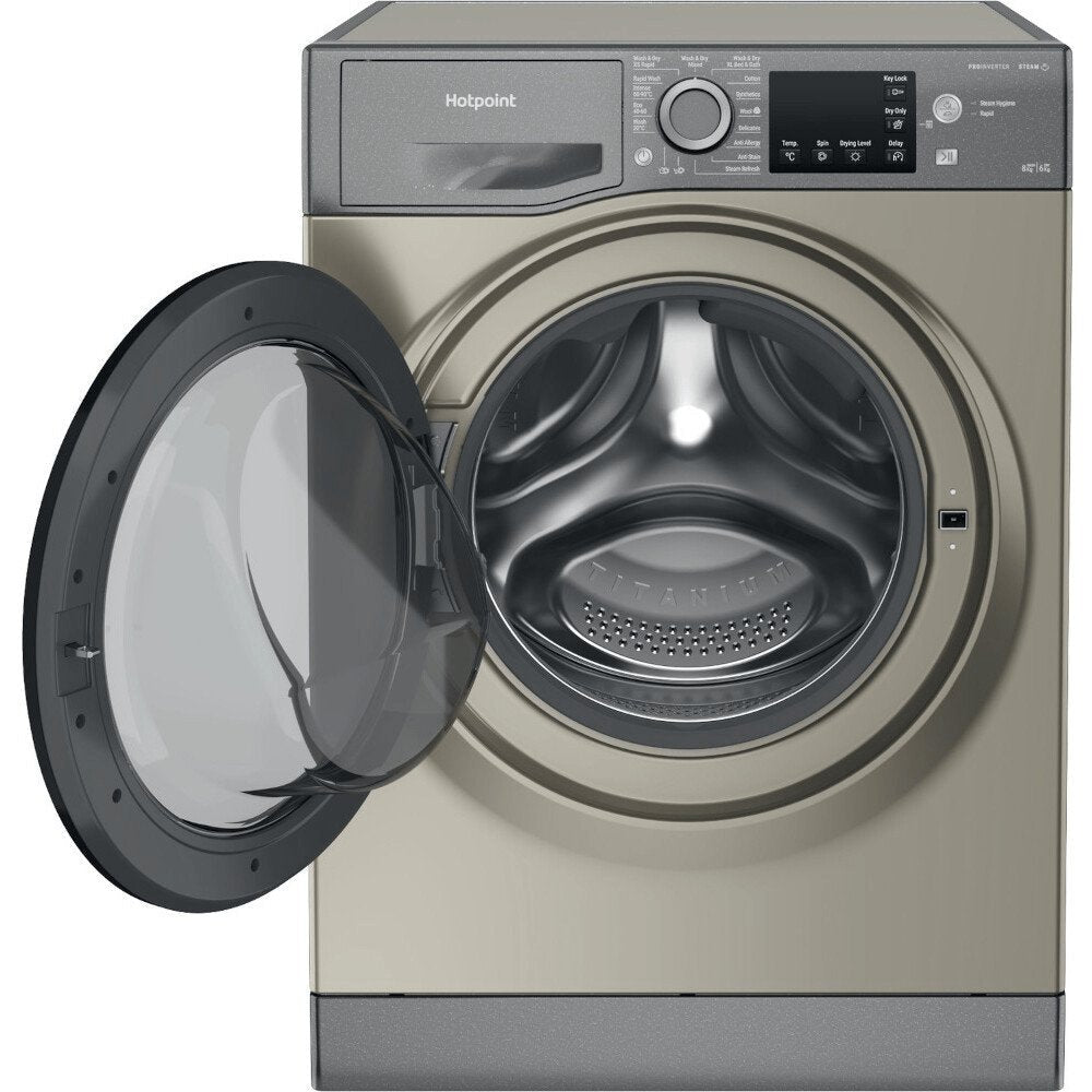 Hotpoint NDB8635GK 1400 Spin 8kg/6kg Washer Dryer, Graphite