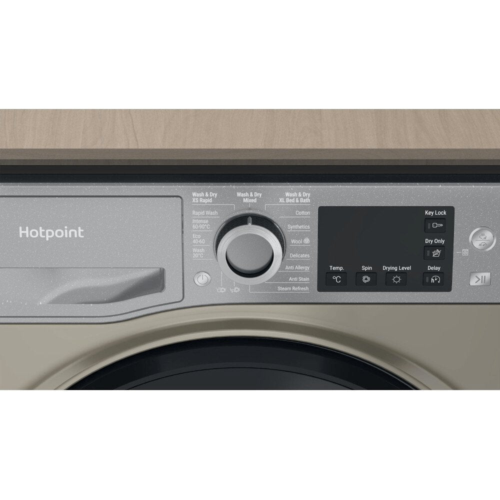 Hotpoint NDB8635GK 1400 Spin 8kg/6kg Washer Dryer, Graphite