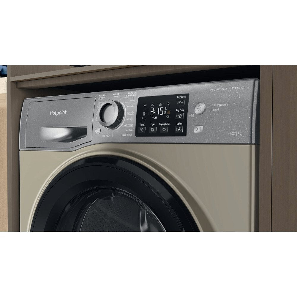 Hotpoint NDB8635GK 1400 Spin 8kg/6kg Washer Dryer, Graphite