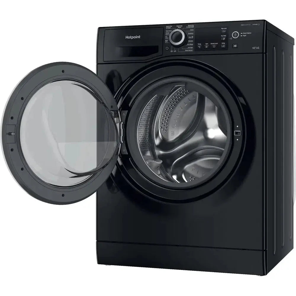 Hotpoint NDB9635BSUK 9+6KG Freestanding Washer Dryer With 1400 RPM Spin Speed, Black