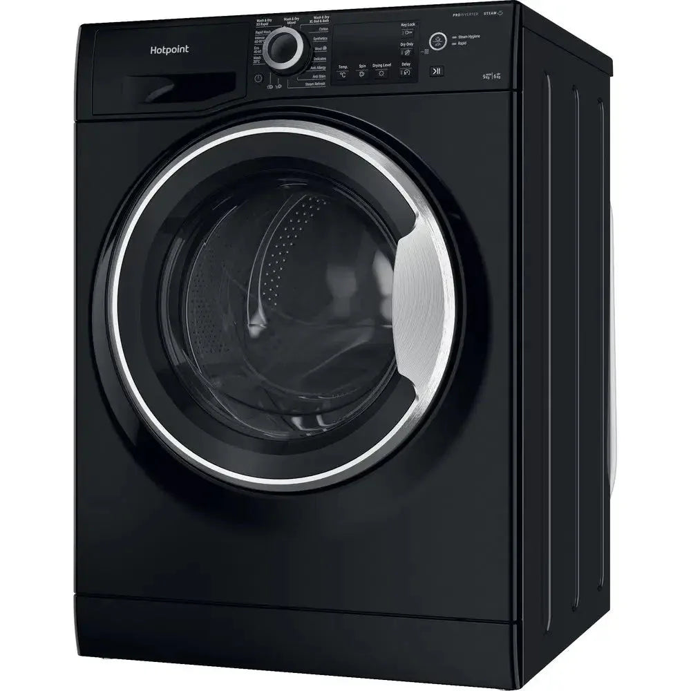 Hotpoint NDB9635BSUK 9+6KG Freestanding Washer Dryer With 1400 RPM Spin Speed, Black