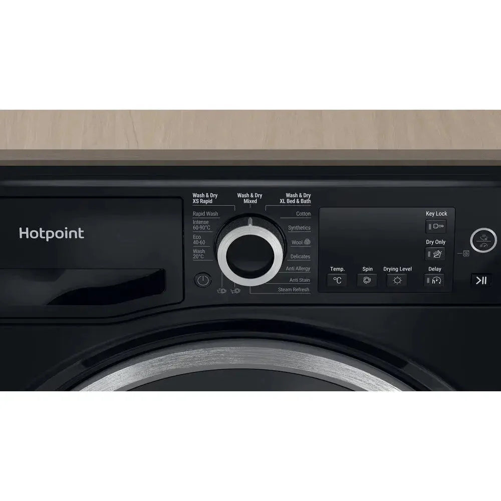 Hotpoint NDB9635BSUK 9+6KG Freestanding Washer Dryer With 1400 RPM Spin Speed, Black