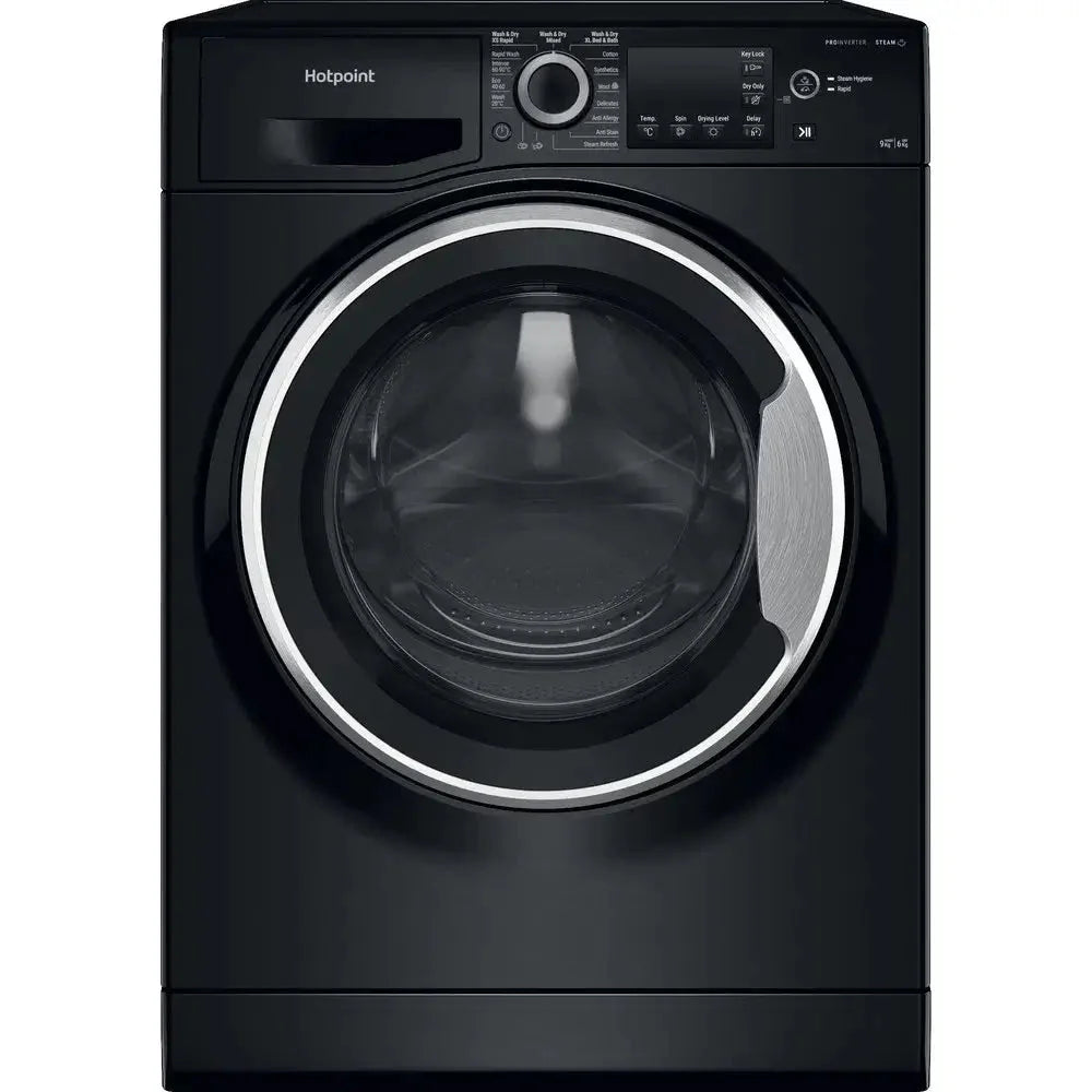 Hotpoint NDB9635BSUK 9+6KG Freestanding Washer Dryer With 1400 RPM Spin Speed, Black