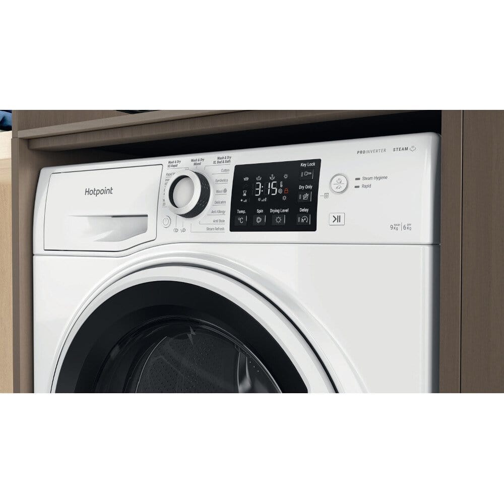 Hotpoint NDBE9635WUK 9Kg+6Kg 1400 Spin Washer Dryer, White