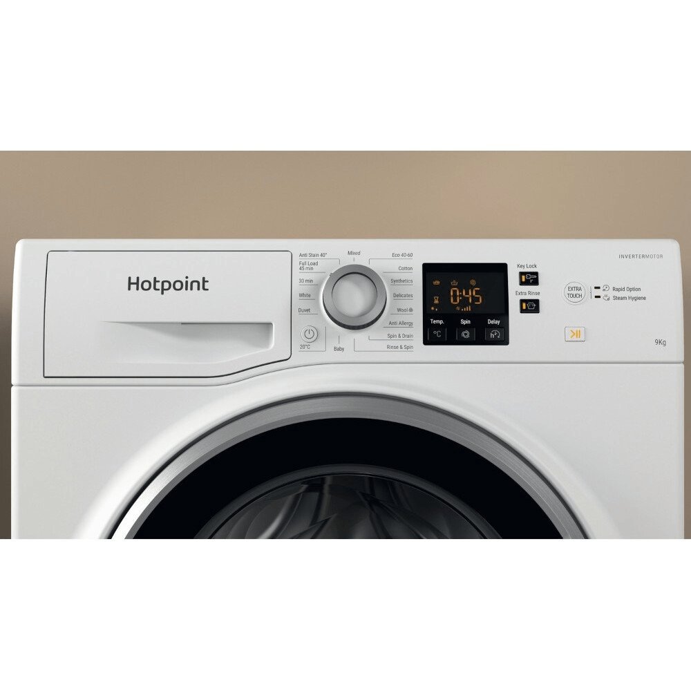 Hotpoint NSWE965CWSUKN 9kg 1600 rpm Washing Machine, 59.5cm Wide - White